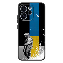 Чехол с украинским воином на OPPO Reno 15 FS – Воин с флагом