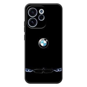 Силиконовый бампер с картинкой машины на OPPO Reno 15 FS (Черный BMW)