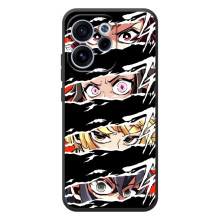 Силіконові чохлі з очіма Anime для ОРО Reno 15 ФС – Очі на чорному