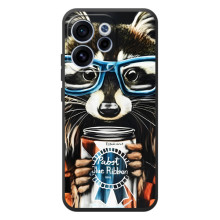Силиконовый Чехол с Енотами на OPPO Reno 15 FS (Енот в очках)