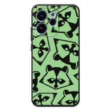 Силиконовый Чехол с Енотами на OPPO Reno 15 FS (Мордочки Енота)