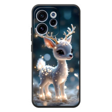 Яркий чехол для OPPO Reno 15 FS с Зимними Оленятами (Блистающий оленёнок)