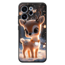 Яркий чехол для OPPO Reno 15 FS с Зимними Оленятами (Оленёнок)