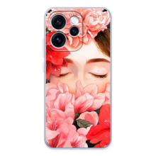 Чехлы (ART) Цветы на OPPO Reno 15 Pro (VPrint) (Глаза в цветах)