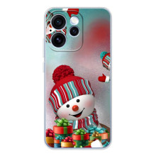 Чехлы на Новый Год OPPO Reno 15 Pro (Снеговик в шапке)