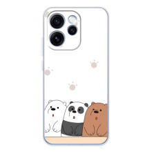 Чехлы с изображением разных животных для OPPO Reno 15 Pro (Удивленные медвеженки)