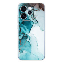 Чехол для OPPO Рено 15 Про - с принтом (Дизайнерские) (AlphaPrint) (Бирюзовый мрамор)