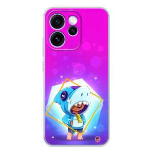 Чехол Бравл Старс для OPPO Reno 15 Pro – Леон в костюме Акулы