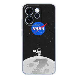 Силиконовый бампер с принтом "Наса" на OPPO Reno 15 Pro – Космонавт NASA