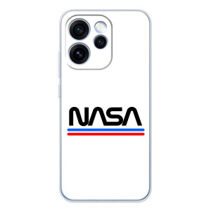 Силиконовый бампер с принтом "Наса" на OPPO Reno 15 Pro – NASA на белом фоне