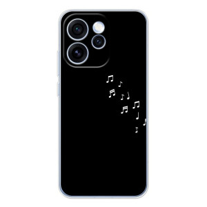 Чохол з картинками на чорному фоні для OPPO Reno 15 Pro – Ноти