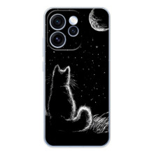 Чехол с принтом для OPPO Reno 15 Pro (AlphaPrint) Модные коты (Котик и луна)