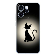 Чехол с принтом для OPPO Reno 15 Pro (AlphaPrint) Модные коты (Силуэт котика)