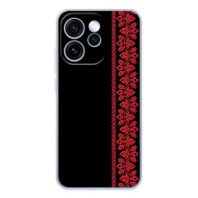 Силиконовый Чехол на OPPO Reno 15 Pro с картинкой Вышиванки (Вышиванка на черном)
