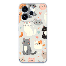 Чехол с рисунком кот на OPPO Reno 15 Pro (Коллаж котов)