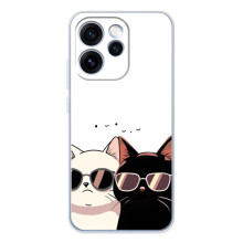 Чехол с рисунком кот на OPPO Reno 15 Pro (Коты в очках)