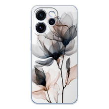 Чехол с цветочным принтом на OPPO Рено 15 Про – Цветы на белом