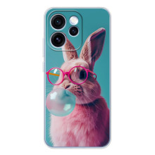 Чехол с принтом стильные животные для OPPO Рено 15 Про – Кролик в очках