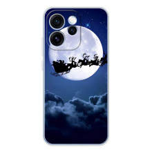Новогодние Чехлы для OPPO Рено 15 Про (VPrint) (Санта - луна)