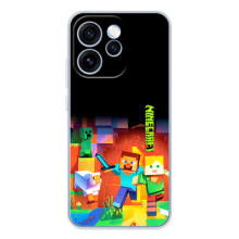 Чехлы для OPPO Reno 15 Pro (Персонажи Майн Крафт) (Герой Майнкрафт)