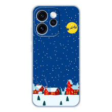 Силиконовый бампер на рождество для OPPO Reno 15 Pro (Город в снегу)