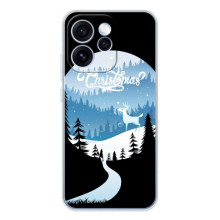 Силиконовый бампер на рождество для OPPO Reno 15 Pro (Рождественский Олень)