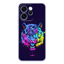 Силиконовый бампер с картинкой животных для OPPO Reno 15 Pro (Тигр-Арт)