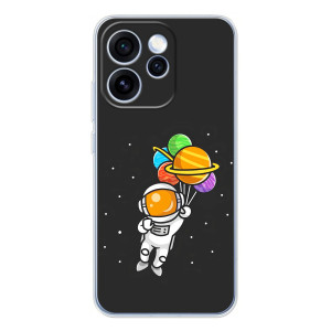 Силиконовый Чехол с принтом "Космонавты" на OPPO Reno 15 Pro – Космонавт с шариками