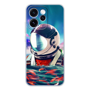 Силиконовый Чехол с принтом "Космонавты" на OPPO Reno 15 Pro – Космонавт в воде