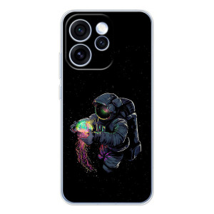Силиконовый Чехол с принтом "Космонавты" на OPPO Reno 15 Pro – В руках земля