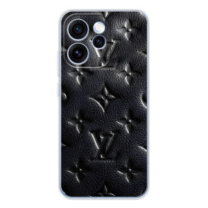 Текстурный Чехол Louis Vuitton для ОППО Рено 15 Про (Черный ЛВ)