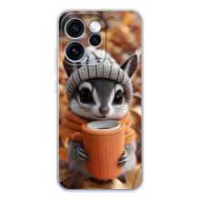 Печатный чехол «Зверята с кофе» для OPPO Reno 15 Pro (Грызунчик с кофе)