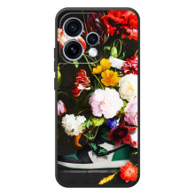 Брендновые Чехлы для OPPO Reno 15 - (PREMIUMPrint) (Nike цветы)