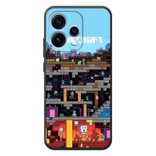 Чехол Майнкрафт на OPPO Reno 15 (AlphaPrint) Minecraft (фон Minecraft)