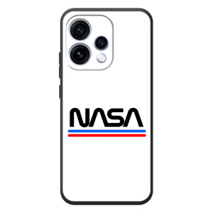 Силиконовый бампер с принтом "Наса" на OPPO Reno 15 – NASA на белом фоне