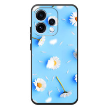 Чохол з Квітами для OPPO Reno 15 (ромашки на блакитному)