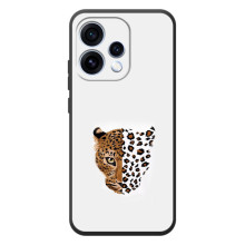 Чохол з леопардовим принтом на OPPO Reno 15 (Леопард на білому)