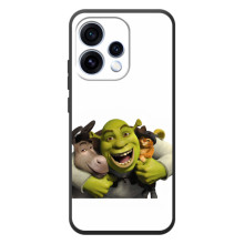 Друкований чохол з принтом Шрек для OPPO Reno 15 – Шрек осел і кіт