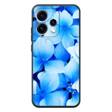 Силіконовий бампер з принтом (квіточки) на 

OPPO Рено 15 – Сині квіти