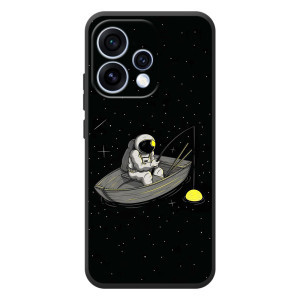 Силиконовый Чехол с принтом "Космонавты" на OPPO Reno 15 – Космонавт на рыбалке