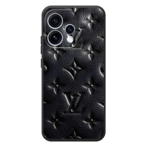 Текстурный Чехол Louis Vuitton для                 Оक्षा Рено 15 (Черный ЛВ)