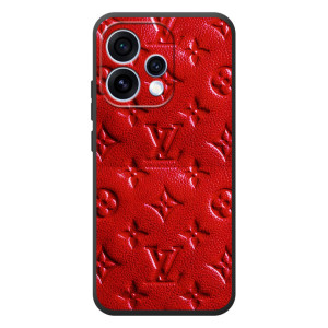 Текстурный Чехол Louis Vuitton для                 Оक्षा Рено 15 (Красный ЛВ)