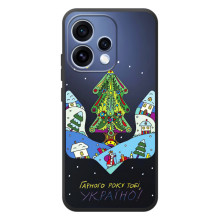 Зимние Чехлы для 

OPPO Ренo 15 
 - прозрачный фон (Рождественский герб)