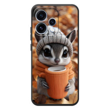 Друкований чохол 'Звірята з кавою' для OPPO Reno 15 (Гризунчик з кавою)