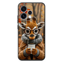 Друкований чохол 'Звірята з кавою' для OPPO Reno 15 (Жираф з кавою)