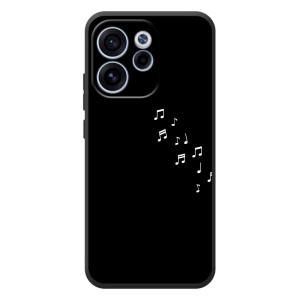 Чехол с картинками на черном фоне для OPPO Reno 15F (Ноты)