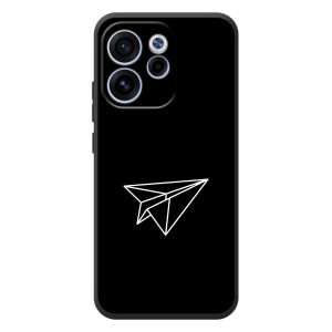 Чехол с картинками на черном фоне для OPPO Reno 15F (Самолетик)