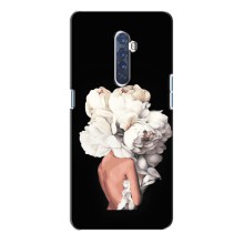 Чехлы (ART) Цветы на Oppo Reno 2 (VPrint) (Белые цветы)