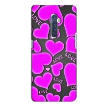Чехлы для любимой на OPPO Reno 2 (VPrint) (Pink hearts)