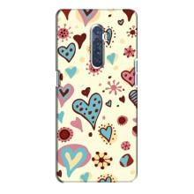 Чехлы для любимой на OPPO Reno 2 (VPrint) (Сердечки)